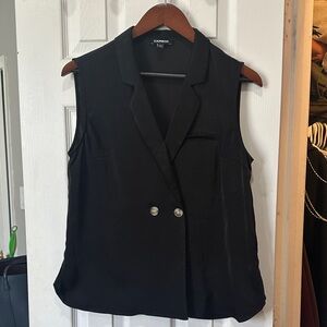 Express Black Double-Breasted Vest